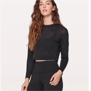 Lululemon Stripe Sheer Long Sleeve Crop